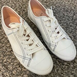Kate Spade Tennison White Canvas Sneakers